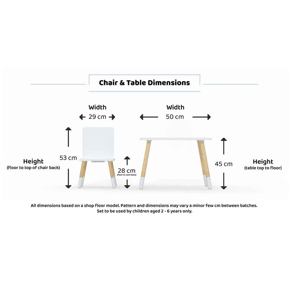 Dickson Wooden Kids Table And 2 Chairs In White
