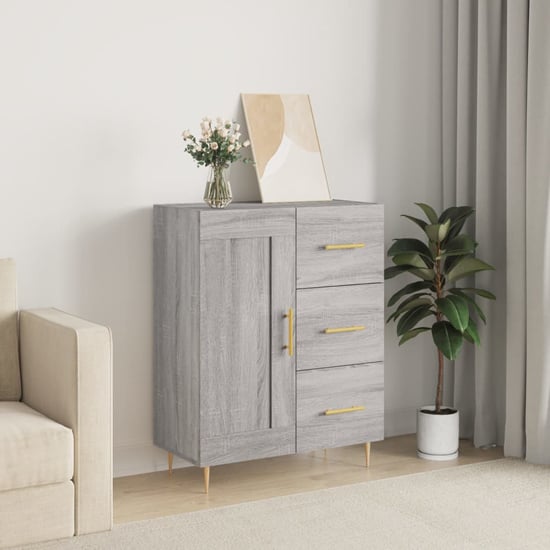 Product photograph of Didim Wooden Sideboard With 1 Door 3 Drawers In Grey Sonoma Oak from Furniture in Fashion