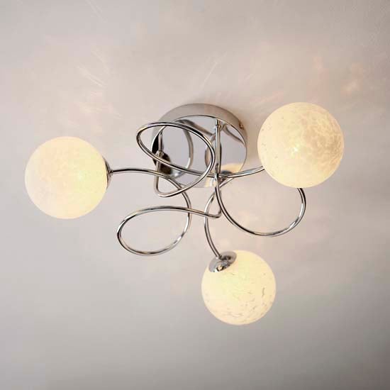 Product photograph of Dieppe 3 Lights Semi Flush Ceiling Light In Chrome from Furniture in Fashion