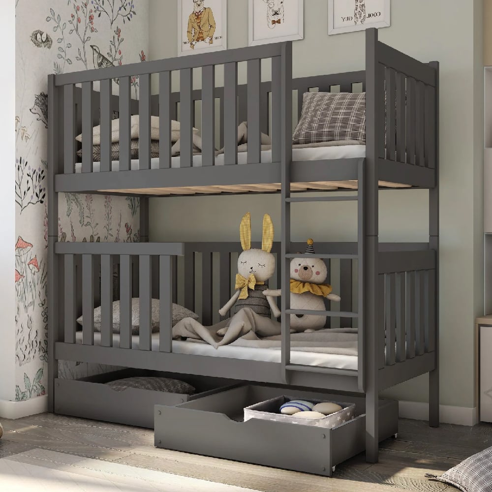 Read more about Dieppe wooden bunk bed without mattress in graphite