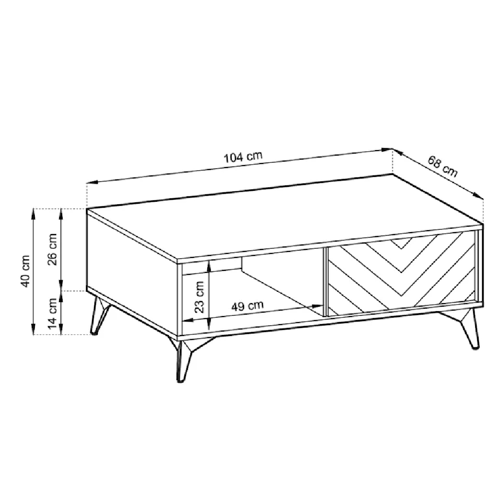 Dieppe Wooden Coffee Table With 2 Drawers In Evoke Oak