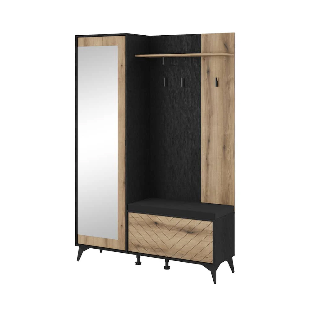 Dieppe Wooden Hallway Furniture Set In Evoke Oak