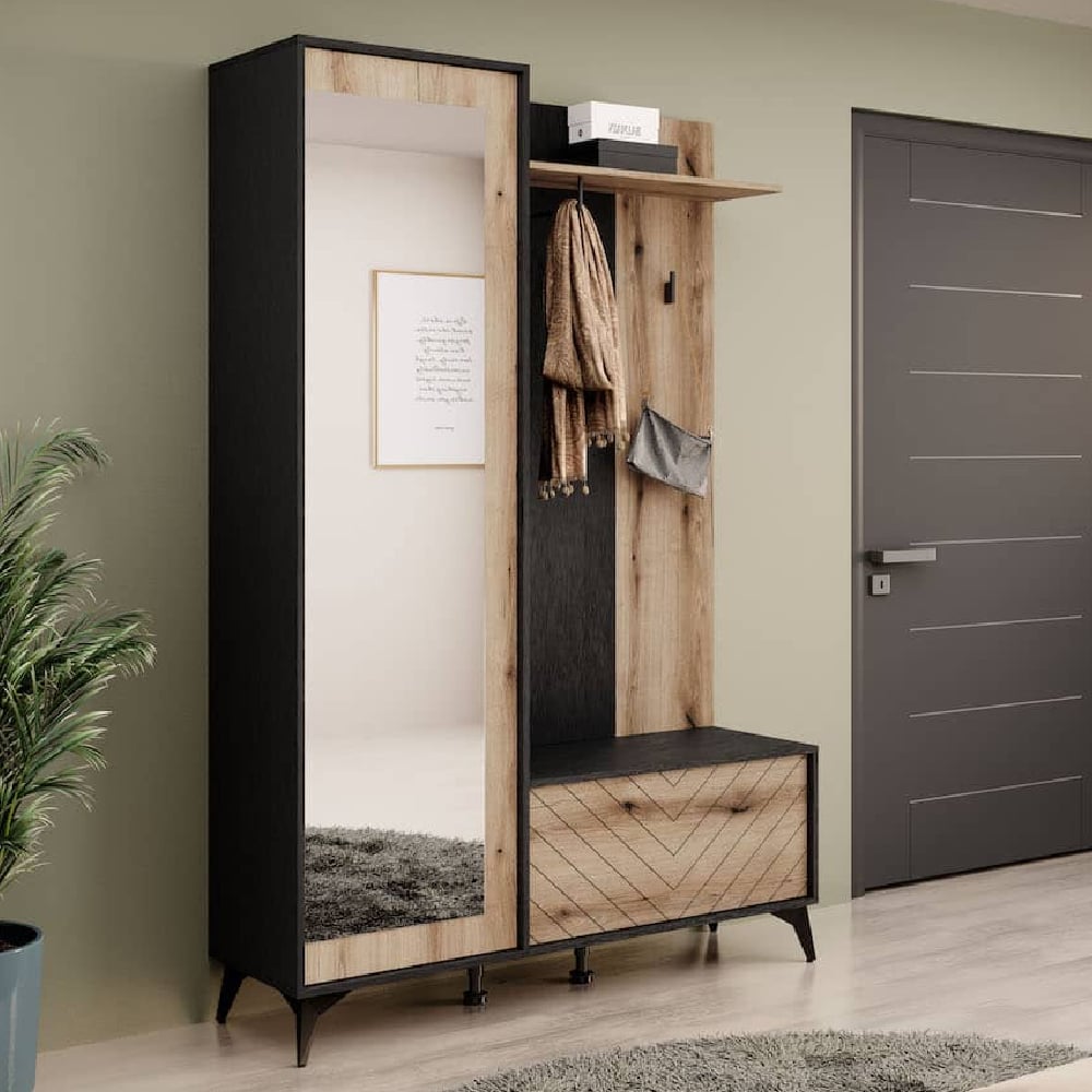 Read more about Dieppe wooden hallway furniture set in evoke oak