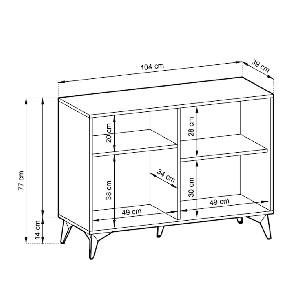 Dieppe Wooden Sideboard With 2 Doors In Evoke Oak