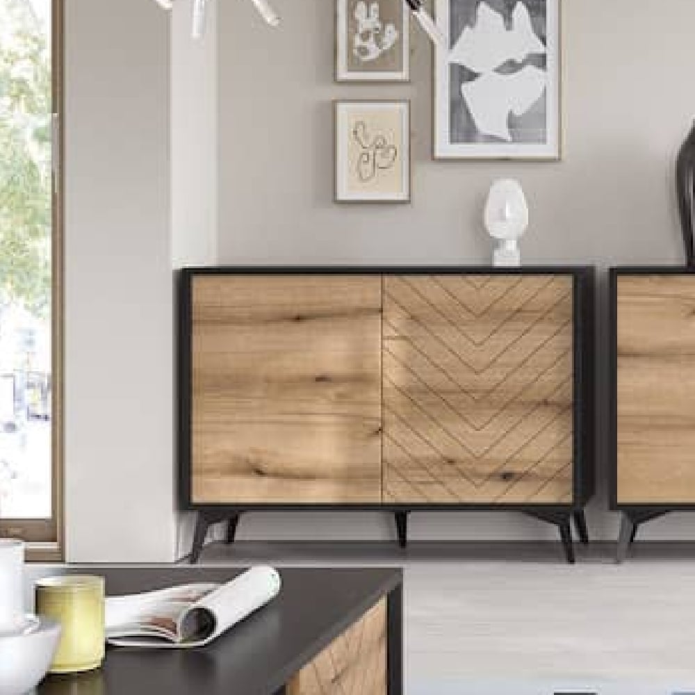 Read more about Dieppe wooden sideboard with 2 doors in evoke oak