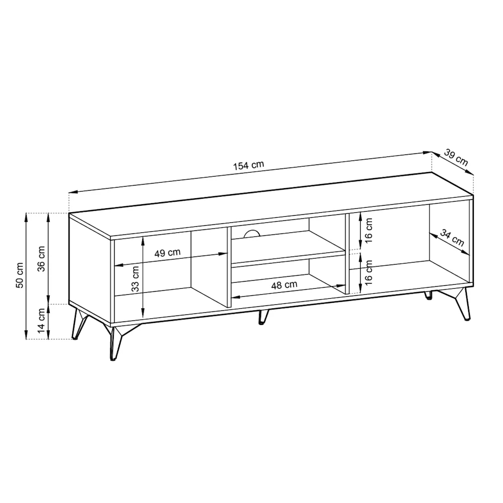 Dieppe Wooden TV Stand With 2 Doors In Evoke Oak