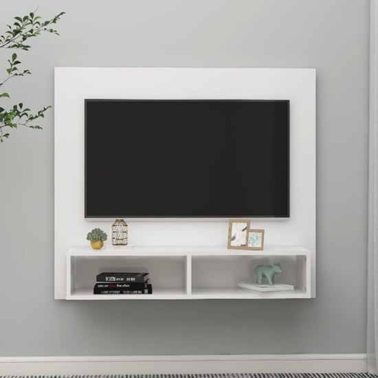 Product photograph of Dierk High Gloss Wall Entertainment Unit In White from Furniture in Fashion
