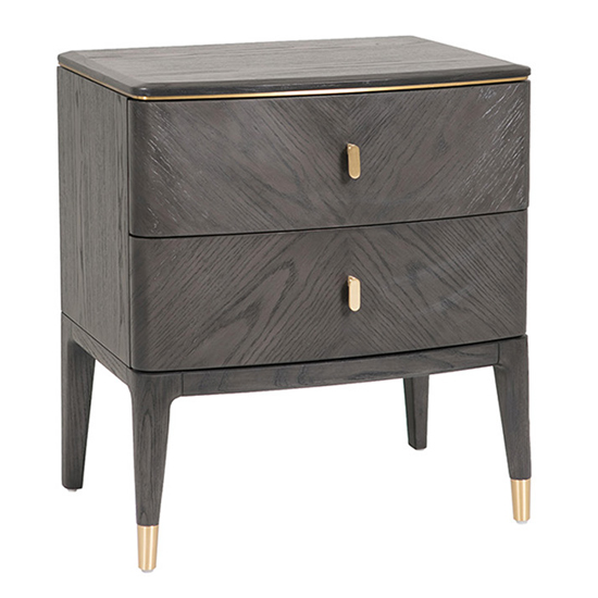 Read more about Dileta wooden bedside cabinet with 2 drawers in brown