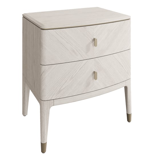 Product photograph of Dileta Wooden Bedside Cabinet With 2 Drawers In White from Furniture in Fashion