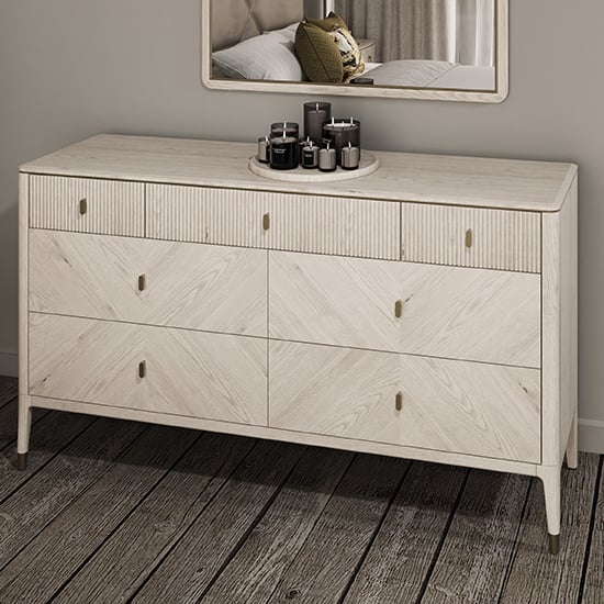 Dileta Wooden Chest Of 7 Drawers In White