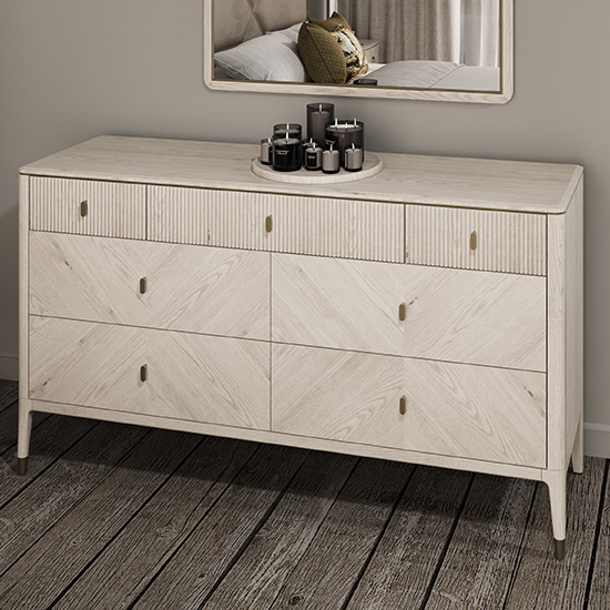 Read more about Dileta wooden chest of 7 drawers in white