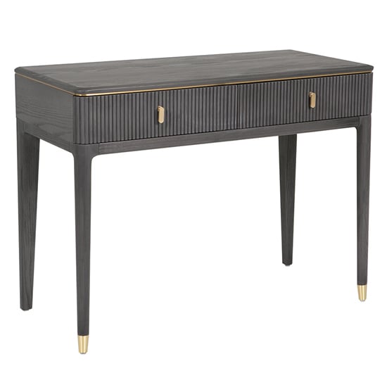 Product photograph of Dileta Wooden Dressing Table With 2 Drawers In Ebony from Furniture in Fashion