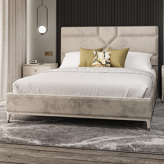 Read more about Dileta wooden super king size bed in white