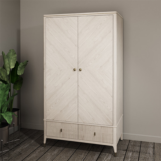 Read more about Dileta wooden wardrobe with 2 doors in white