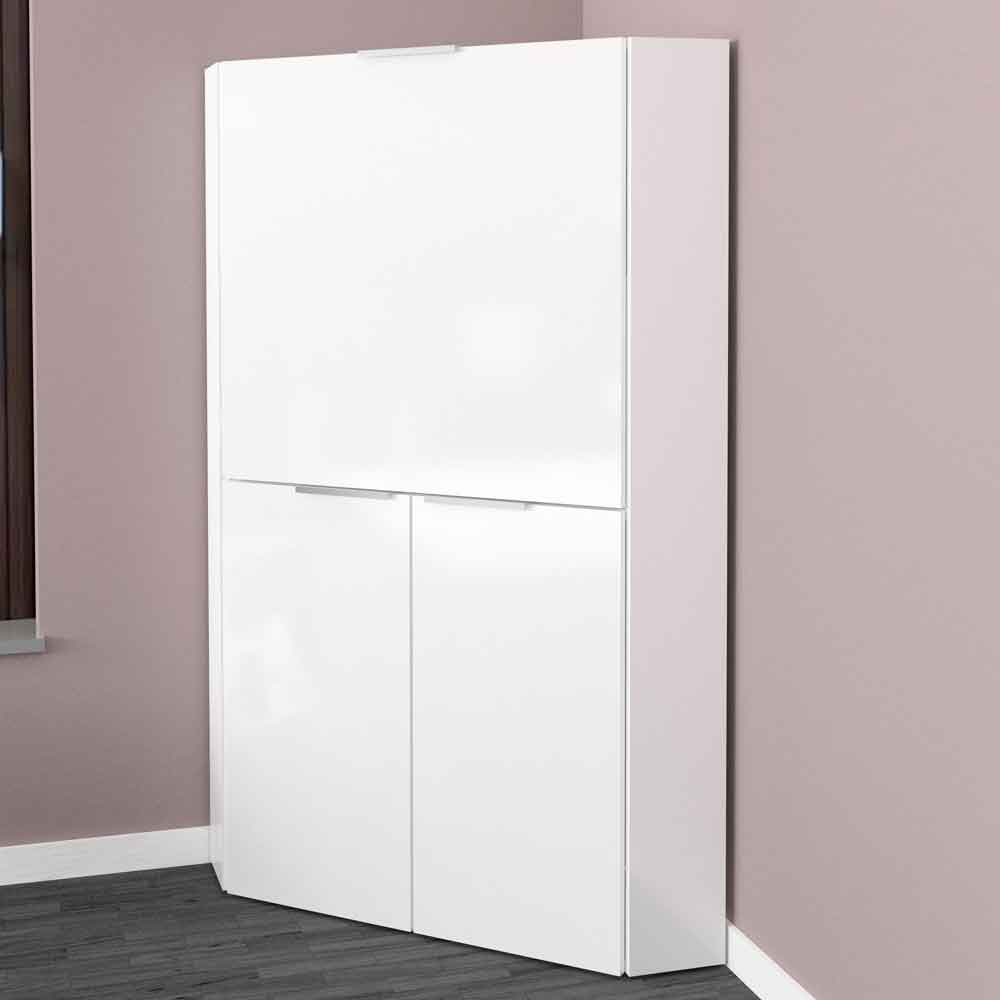 Dilliner High Gloss Foldable Corner Laptop Desk In White