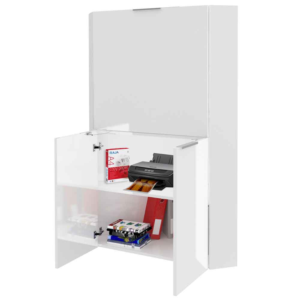 Dilliner High Gloss Foldable Corner Laptop Desk In White