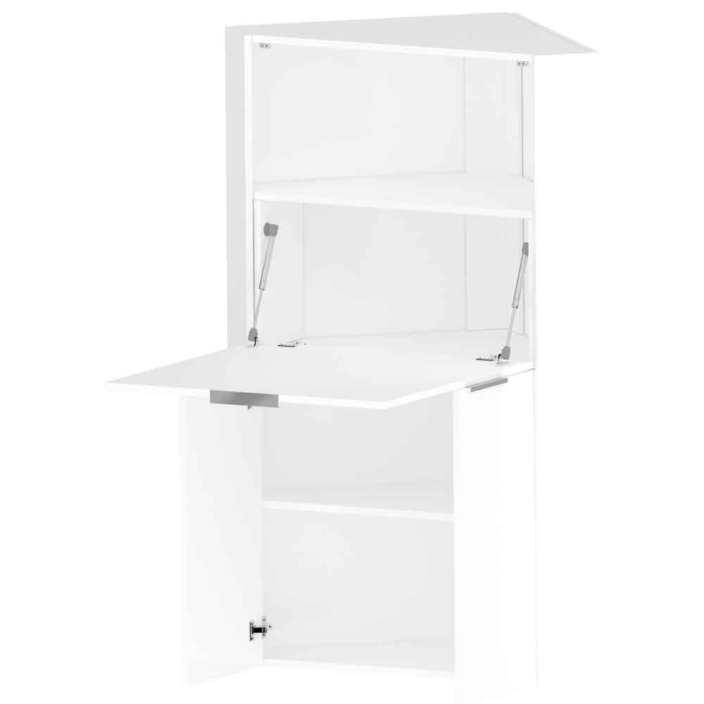 Dilliner High Gloss Foldable Corner Laptop Desk In White