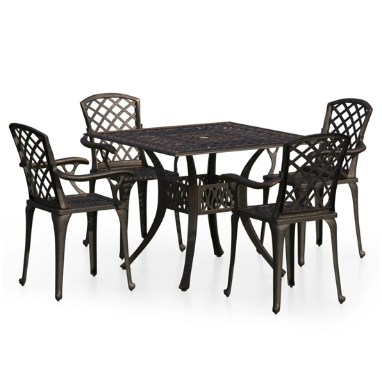 Dillon Cast Aluminium 5 Piece Bistro Set In Bronze
