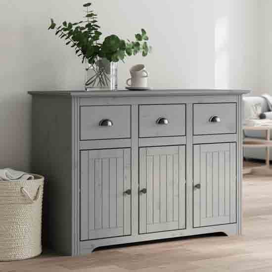 Dillon Wooden Sideboard With 3 Doors 3 Drawers In Grey Furniture in