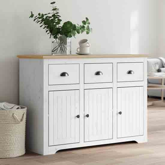 Product photograph of Dillon Wooden Sideboard With 3 Doors 3 Drawers In Oak And White from Furniture in Fashion