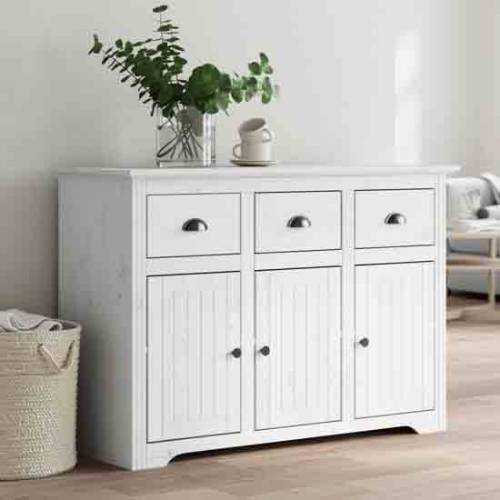 Product photograph of Dillon Wooden Sideboard With 3 Doors 3 Drawers In White from Furniture in Fashion