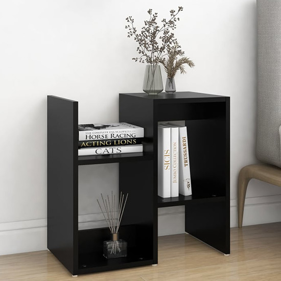Dimitar Wooden Bedside Cabinet In Black