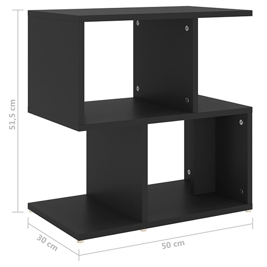 Dimitar Wooden Bedside Cabinet In Black