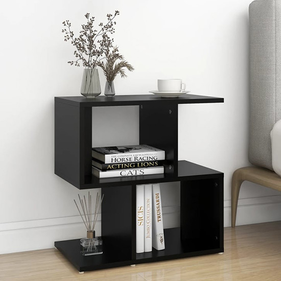 Dimitar Wooden Bedside Cabinet In Black