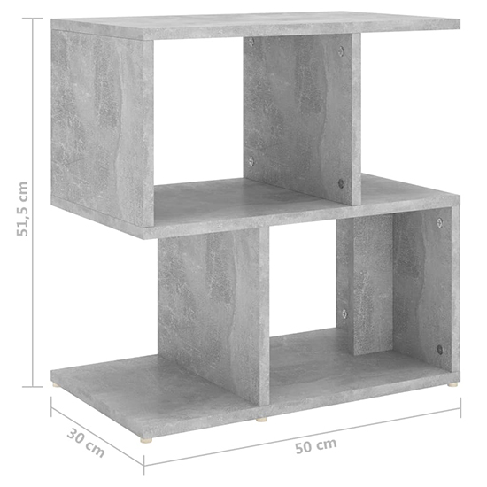 Dimitar Wooden Bedside Cabinet In Concrete Effect_5