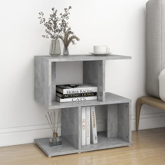 Photo of Dimitar wooden bedside cabinet in concrete effect