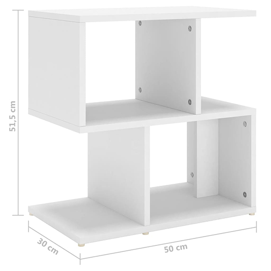 Dimitar Wooden Bedside Cabinet In White