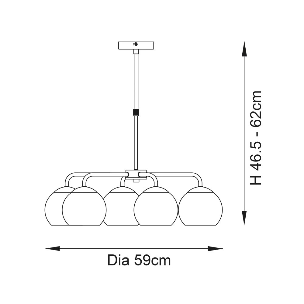 Dimple 5 Light Smokey Glass Shade Semi Flush Light In Chrome