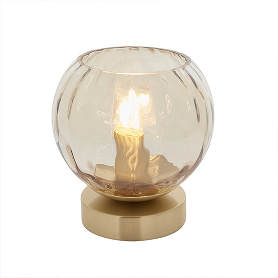 Dimple Champagne Glass Shade Table Lamp In Brushed Brass_2