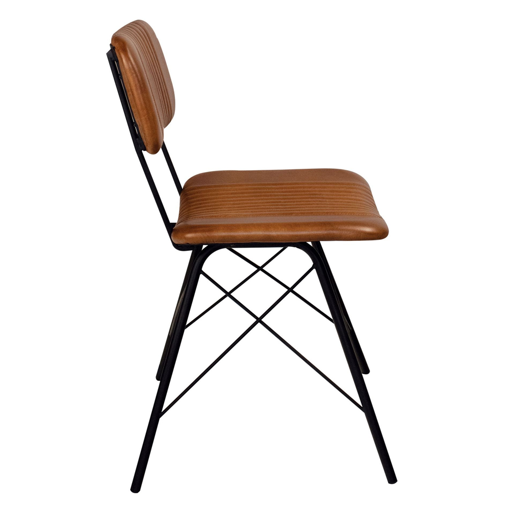Dinas Wooden Dining Table With 2 Brown Chairs