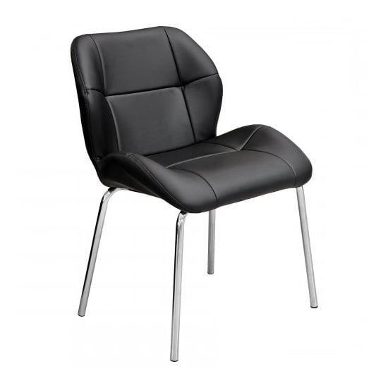 Read more about Dinky bistro faux leather dining chair in black