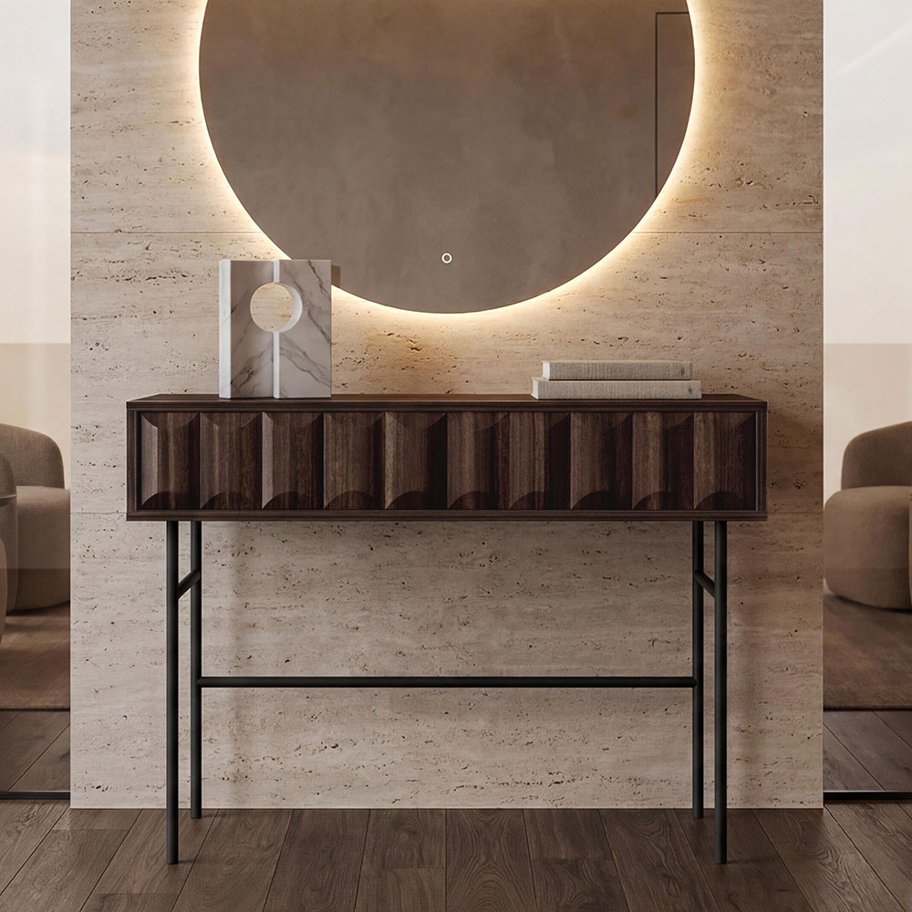Diora Wooden Console Table with 1 Drawer in Espresso and Dark Wood
