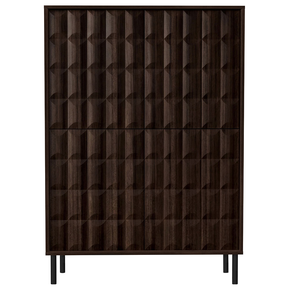 Diora Wooden Display Cabinet with 2 Doors in Espresso and Dark Wood