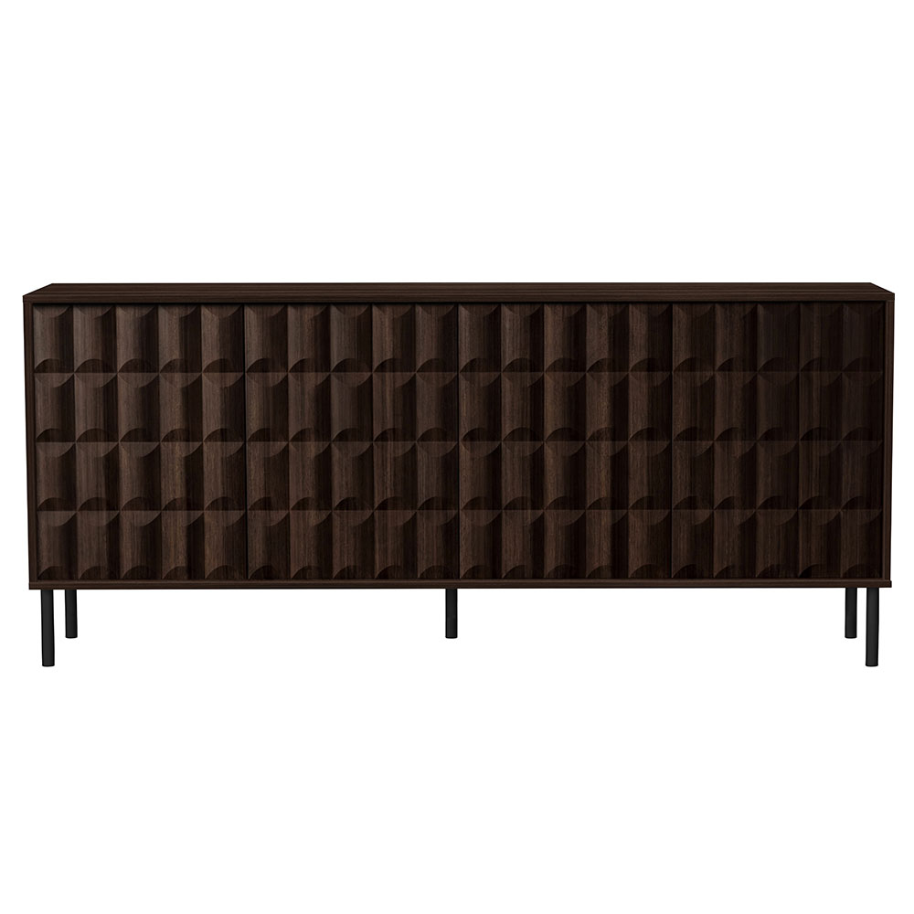 Diora Wooden Sideboard with 4 Doors in Espresso and Dark Wood
