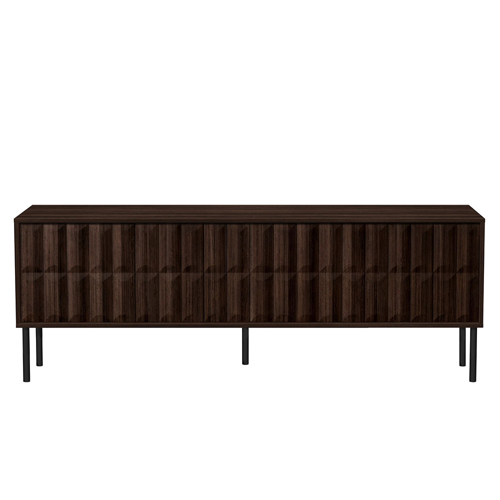 Diora Wooden TV Stand with 4 Doors in Espresso and Dark Wood