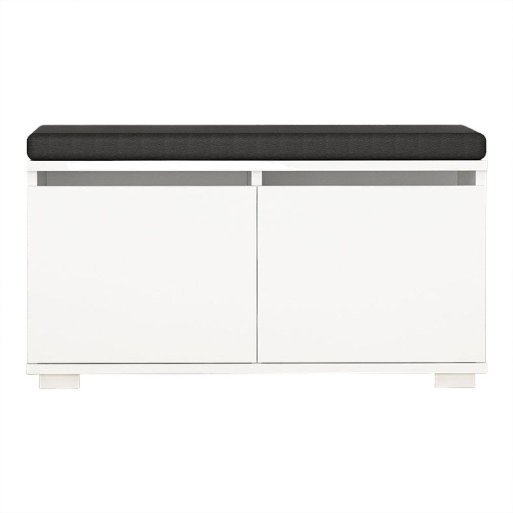 Dioran Wooden Shoe Storage Bench With 2 Flap Doors In White
