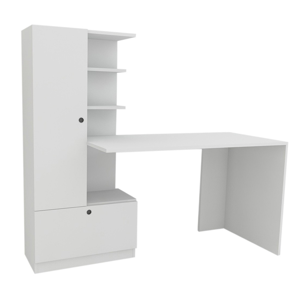 Dioren Wooden Laptop Desk With 2 Doors In White