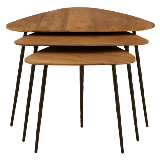 Diphda Set Of 3 Triangular Nesting Tables In Brown Furniture in Fashion