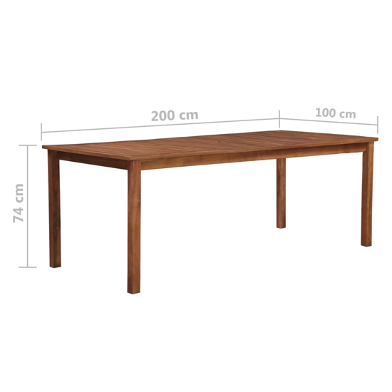 Dipta 200cm Wooden Garden Dining Table In Natural