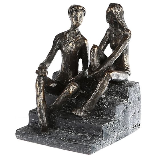 Photo of Discussion poly design sculpture in antique bronze and grey