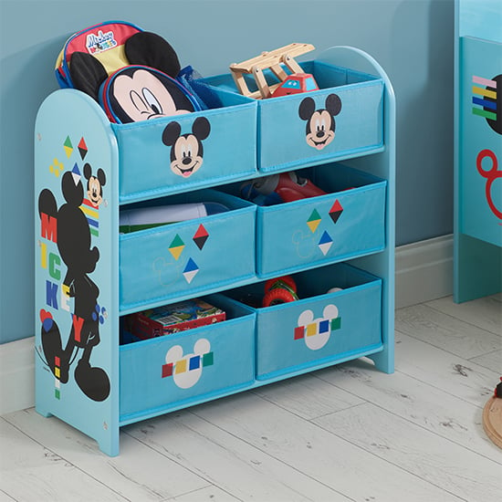 Product photograph of Disney Mickey Mouse Childrens Wooden Storage Cabinet In Blue from Furniture in Fashion