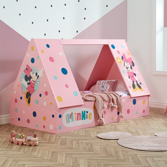 Read more about Disney minnie mouse childrens wooden single tent bed in pink