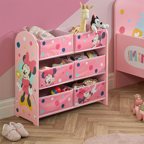 Product photograph of Disney Minnie Mouse Childrens Wooden Storage Cabinet In Pink from Furniture in Fashion