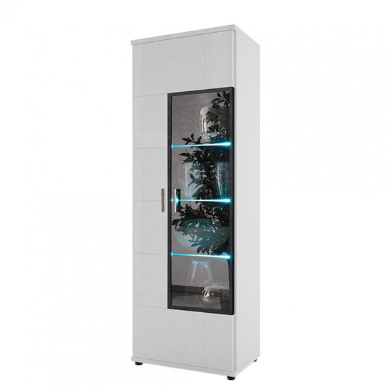 Corona Display Cabinet In White High Gloss Glass Left Hand Door