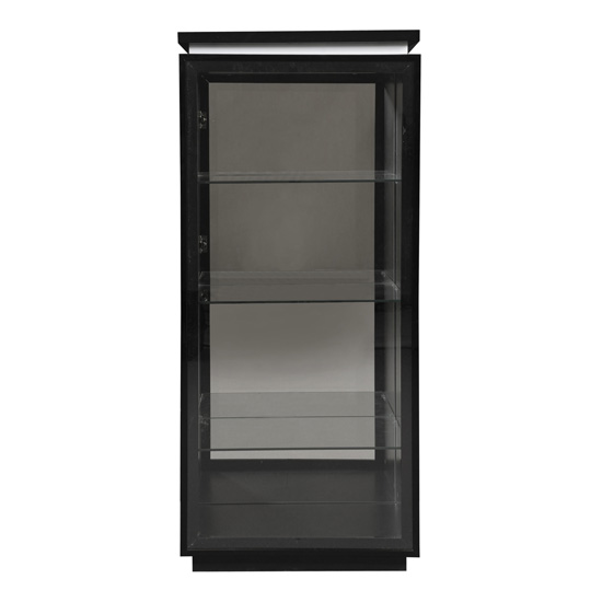 Photo of Elisa display cabinet in high gloss black with glass door