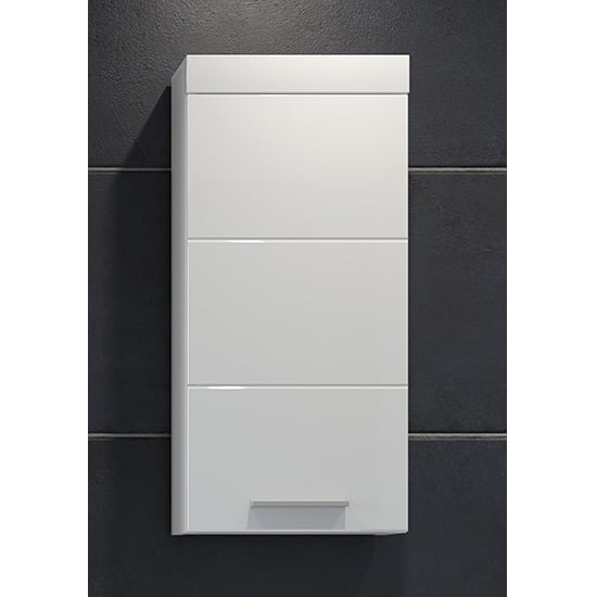 Product photograph of Disuq Large Wall High Gloss Bathroom Storage Cabinet In White from Furniture in Fashion